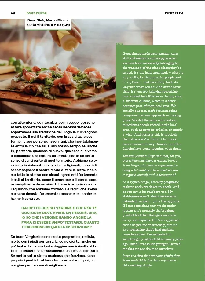 Seconda pagina dell’intervista a Pinsa Club pubblicata su Pizza e Pasta Italiana